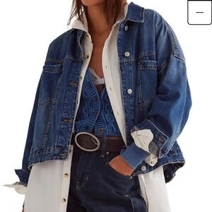We The Free Opal Swing Indigo Denim Jacket